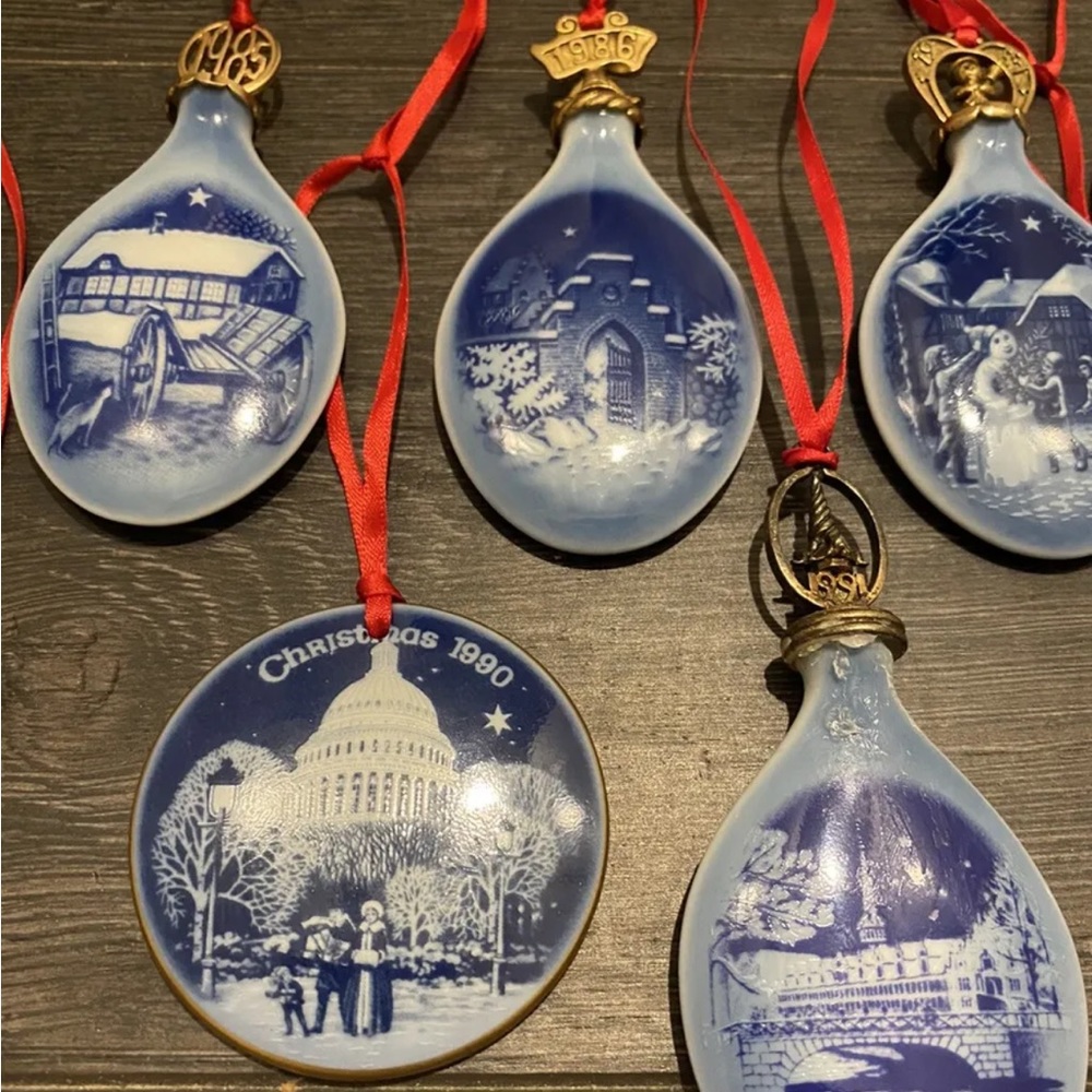 16pc Bing & Grondahl Denmark Porcelain Ornament 1985-95 Christmas Collectors VTG